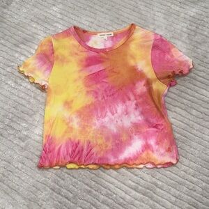 Moa Moa Pink and Orange Tie Dye Crop Size Large